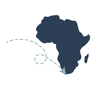 Map of Africa with arrow