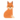 Cute cartoon orange fox sitting
