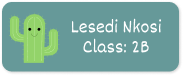 Cactus-themed name tag for student
