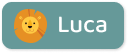 Name tag with lion icon