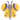 Smiling yellow butterfly with blue accents
