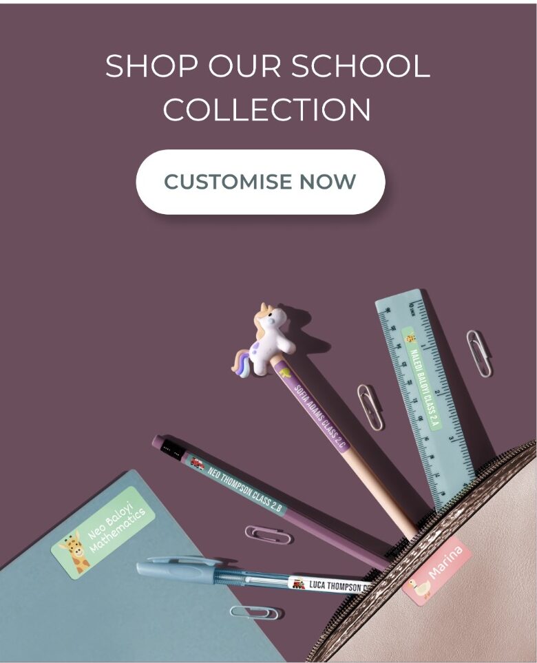Customisable, waterproof name labels for school and labels for daycare
